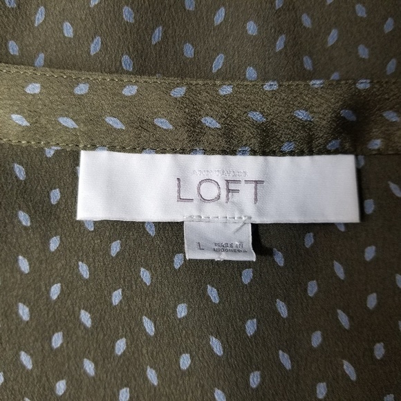 Ann Taylor LOFT Womens Popover Top L Brown - Picture 7 of 7